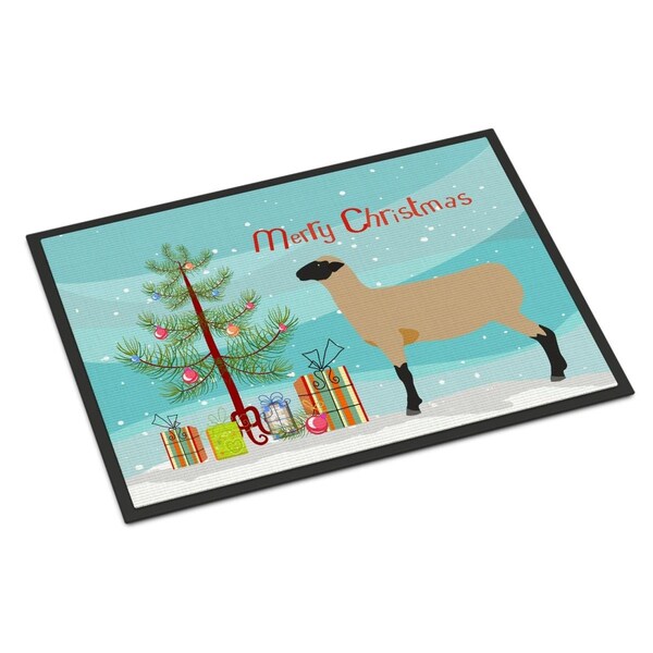 Carolines Treasures Hampshire Down Sheep Christmas Indoor or Outdoor Mat - 24 x 36 in. BB9343JMAT - main